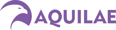Logo de la marque Aquilae, représentant un aigle stylisé en violet.